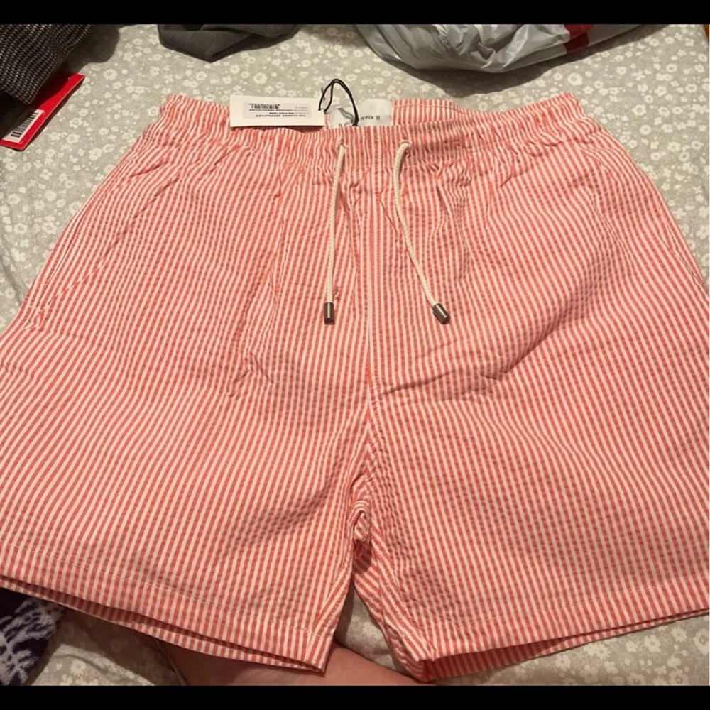 Solid & Striped Mens Swim Trunks